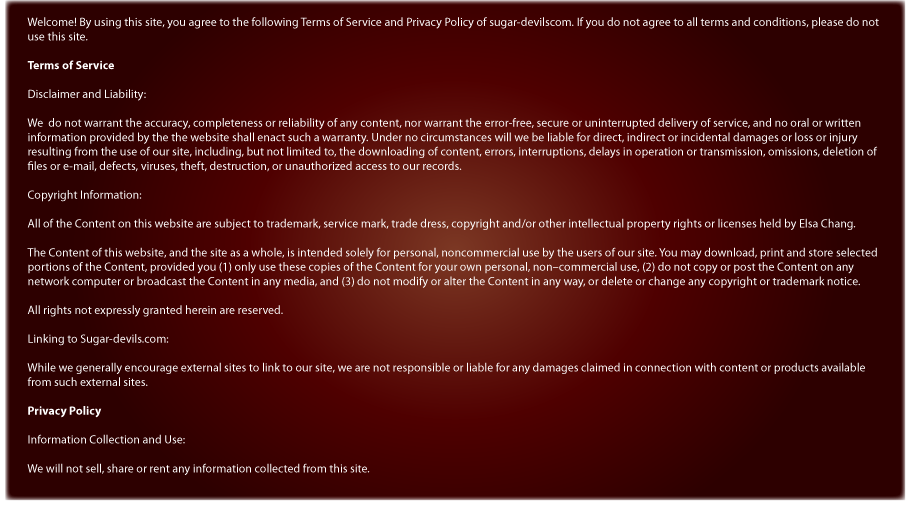 terms of use and privacy